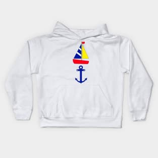 Sailboat And Anchor Kids Hoodie